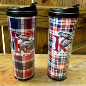 Set of 2 King University K Tornados ThermoServ Insulated Travel Tumblers 16oz